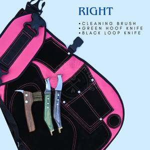 Kit d'outils de fermeur équin avec tablier de sécurité en cuir, couteau à boucle réglable noir avec crochet d'extrémité en laiton, couteau de coupe de sabots, polisseur - Product Image 5