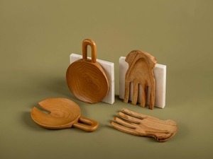 FAIZA CRAFT Saladière en bois de fabrication indienne, finition naturelle, écologique, compatible micro-ondes, lavable, pour la maison, les mariages et les événements - Product Image 4