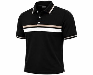 Chemise à manches courtes vert foncé pour homme, motif uni, tissu jersey polyester/coton, respirant, design décontracté - Product Image 2