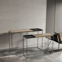 Nouvelle arrivée, meubles élégants à usage domestique, table console, design unique avec finition or et noir mat pour le salon et la chambre à coucher