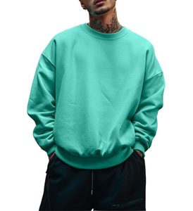 Sweat-shirt pour homme de haute qualité, 380 GSM, en coton épais et polaire, coupe ample, manches longues, col rond côtelé, personnalisable OEM - Product Image 3