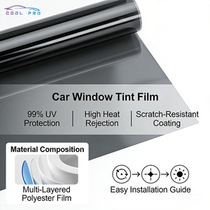 Film teinté pour vitres de voiture anti-UV UV400 en céramique nano, protection solaire et sécurité automobile, film pare-balles pour voiture - Product Image 1
