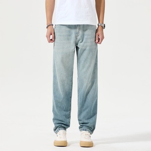 Custom Logo <b>Men's</b> Basic <b>Summer</b> Thin Cool Straight Jeans <b>Men</b> Mid Vintage Solid Thin Denim <b>Pants</b> - Product Image 6