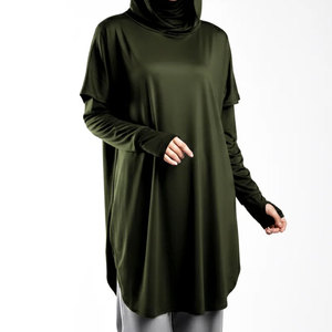 Summer Wear Athletic Sports Yoga <b>Top</b> <b>Longline</b> Curved Design Women Seamless Quick Dry Stretchable Oversize <b>Long</b> <b>Sleeve</b> Shirt - Product Image 6