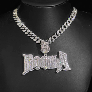 Collar con Colgante de Moissanita con Diseño de Letras Reales, Joyería Hip Hop, Collar con Nombre Personalizado, Amuleto, Regalo de Lujo - Product Image 3