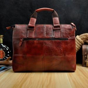 Porte-documents pour ordinateur portable de 15 pouces en cuir véritable pleine fleur Crazy Horse, durable, pour hommes, sac de bureau LLB-0352 - Product Image 5