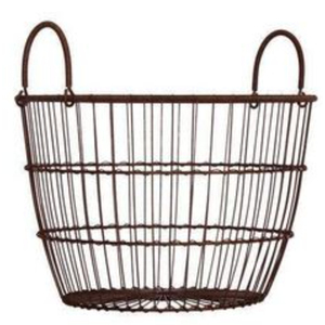 Awesome Designed Rustic Bronze Plated Iron Wire Fruits <b>Baskets</b> With Handle Rectangular Shape <b>Large</b> Storage <b>Baskets</b> - Product Image 1