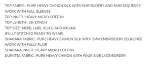 FANCY CHINON SILK EMBROIDERY SEQUENCE WORK TOP SHARARA WITH DUPATTA YELLOW 74743 - Product Image 5