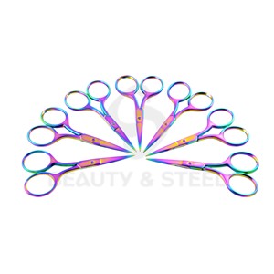 Ciseaux de beauté de luxe pour l'élimination des peaux mortes, avec une finition bicolore scintillante et des lames courbes extra-affûtées - Product Image 5