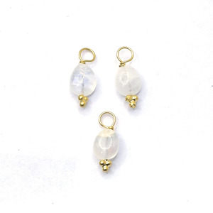 <b>Moonstone</b> Smooth Tumble Charm 8 to 10mm Natural Gemstone <b>Pendant</b> Dainty Jewelry Supply Gift For Her - Product Image 5