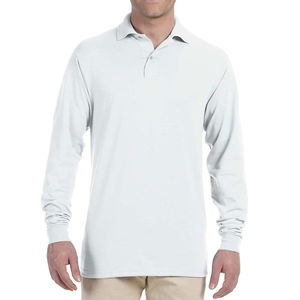 Nouveauté – Polo homme à manches longues, coupe ajustée, couleur unie, col montant, séchage rapide, respirant, doux - Product Image 1