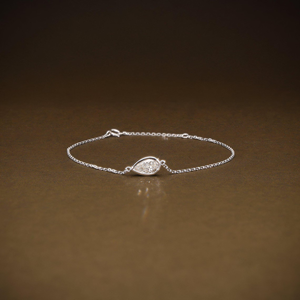 Bracelet unisexe en diamant de laboratoire taille poire, couleur D, certifié IGI, or 14 carats, 3 grammes, bijou de luxe élégant pour mariage et soirée, cadeau - Product Image 1