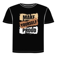 Make Yourself Proud Bedrucktes Herren-Kurzarm-T-Shirt aus Baumwolle Lässiger O-Ausschnitt Regular Fit Jersey Atmungsaktives Design