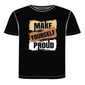 T-shirt en coton à manches courtes pour homme, imprimé « Make Yourself Proud », col rond, coupe classique, jersey respirant - Product Image 4