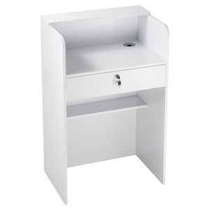 Bancone Reception per Salone, Tavolo Frontale Rettangolare da 23,6 Pollici con Cassetto, Scrivania da Ufficio Moderna e Minimalista - Product Image 1