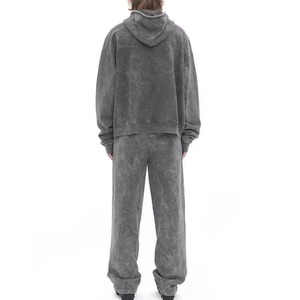 Hot Sale Product New Arrival Men Casual Acid Wash <b>Tracksuit</b> Two Piece Winter 100% Cotton Fleece Direct Factory 2026 - Product Image 2
