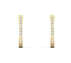 Boucles d'oreilles unisexes AMBER JEWELS en or massif 14 carats, style vintage, pour fiançailles, mariage ou soirée, avec diamant de laboratoire taille brillant - Product Image 3