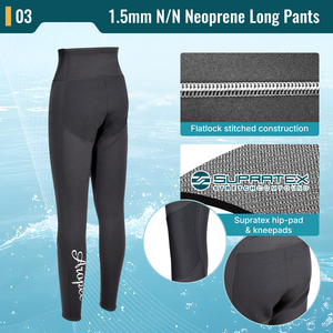 Traje de Neopreno AROPEC para Mujer, 1.5mm, Traje Completo de Manga Larga con Cierre Frontal, Impermeable, Transpirable y Resistente para Todas las Estaciones - Product Image 4