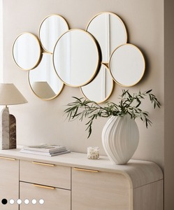 Espejo de Pared Redondo de Metal Art Deco Enmarcado a Mano con Diseño Floral para Bodas y Diwali, Decoración del Hogar - Product Image 5