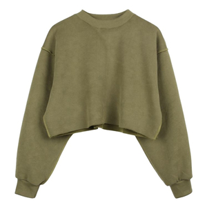 Sudadera corta informal para mujer, diseño diario, sudadera corta de felpa suave, estilo minimalista, sudadera corta para mujer - Product Image 6
