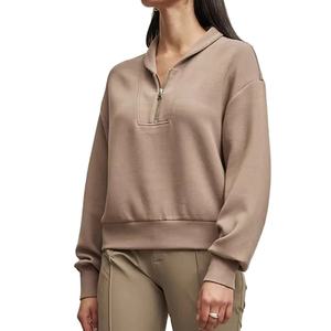Sudadera con capucha de gran tamaño para mujer, sudadera informal de invierno con cuello alto y cremallera, sudaderas cortas para mujer - Product Image 1