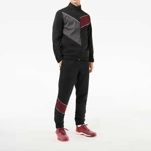 Conjunto Deportivo para Hombre con Cuello Alto y Cremallera, Corte Regular, Diseño OEM, Sudadera y Pantalones con Parches, Conjunto Casual de Dos Piezas - Product Image 1
