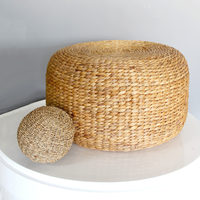 BAHAMAS Pouf ottoman en jacinthe d'eau sans cadre pièce décorative pour salon chambre utilisation extérieure meilleur choix pour bébés enfants