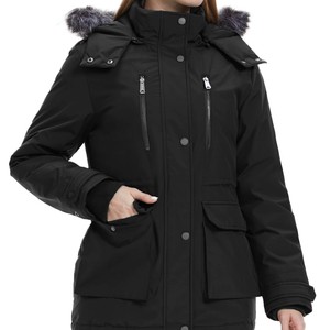 Parka en toile enduite de haute qualité pour homme, à capuche montante, épaisse, chaude, longue, amovible, respirante, à motifs, pour l'extérieur, la neige, réversible - Product Image 2