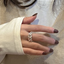 Anillo de plata de ley S925 con nudo de moda coreana, diseño sencillo y exclusivo estilo coreano, anillo de blogger INS, venta al por mayor - Product Image 2