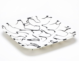 Handmade Square Resin Eco-Friendly Dishwasher Safe Serving <b>Plate</b> FDA Resin Dinner Tray <b>Stand</b> Polished Beach Inspired Swirl - Product Image 1