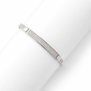925 Sterling <b>Silver</b> Cubic Zirconia Bracelet High Polish Slim Bar <b>Bangle</b> Minimalist <b>Mens</b> Unisex for Wedding Party Daily Wear Gift - Product Image 2