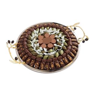 Fabuloso Plato de Metal Dorado para Servir Chocolates, Dulces y Bombones, Vajilla de Lujo para Bodas, Catering y Fiestas, Regalo - Product Image 3