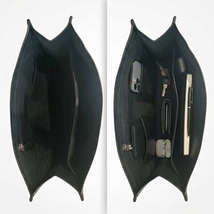 Sac à main en cuir véritable pour femme, grande capacité, avec fermeture à glissière, sac à bandoulière noir pour ordinateur portable - Product Image 3