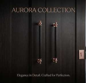 KELLTON Luxury Vintage <b>Black</b> & Rose Gold Square Durable Long Cabinet Pull <b>Handle</b> Decorative Wardrobe Door Furniture Hardware - Product Image 5