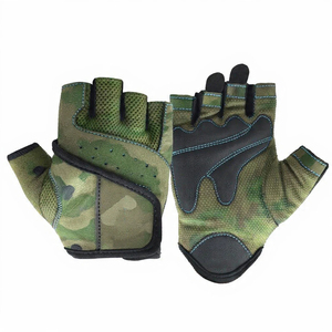 Guantes de Gimnasio de Medio Dedo con Camuflaje, Palma de Cuero Transpirable, Guantes de Entrenamiento para Levantamiento de Pesas, Correa de Muñeca Ajustable - Product Image 1