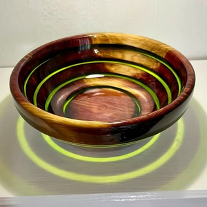 Resin wood fruit bowl handmade <b>epoxy</b> wooden decorative bowl modern home decor glossy finish dining <b>table</b> centerpiece - Product Image 1