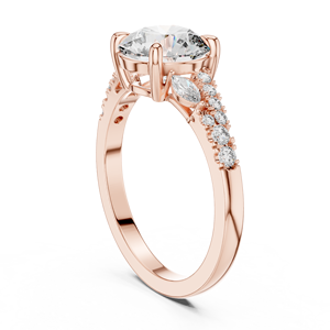 Exquisito Anillo de Diamantes Cultivados en Laboratorio con Corte Marquesa, Oro de 18k, 14k, 9k, Oro Rosa, Blanco, Amarillo, Banda Triple Pavé, Joyería Nupcial Ética - Product Image 1