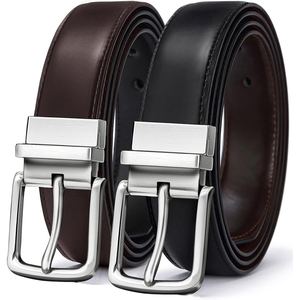Ceinture homme en cuir de buffle premium, cuir pleine fleur véritable, boucle classique rétro personnalisée, durable, ceinture décontractée et habillée. - Product Image 2