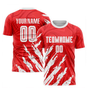 โรงงานผลิตเสื้อฟุตบอลราคาส่ง เสื้อกีฬาคอวีสำหรับทีมโรงเรียนมัธยม พิมพ์ลายตามสั่ง OEM สหรัฐอเมริกา - Product Image 6