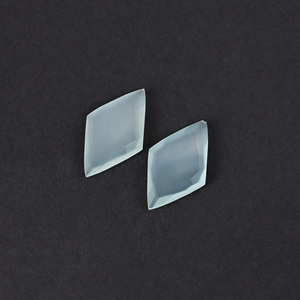 Calcedonia Aqua, Corte Checker, Forma de Cometa, 20x12mm, Par de Piedras Preciosas Sueltas, 12 Quilates - Product Image 3