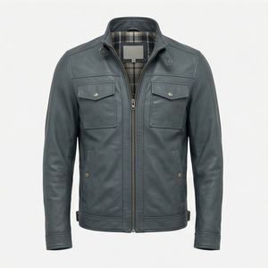 Chaqueta de Cuero Personalizada para Hombre, de Alta Calidad, Piel de Oveja Genuina, Equipo de Motociclismo, Ropa Protectora, Color Personalizado - Product Image 1