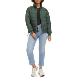 Custom Women Quilted Puffer Jackets Autumn Winter Thick <b>Padded</b> Stand Collar Plain Dyed Waterproof Breathable - Product Image 5