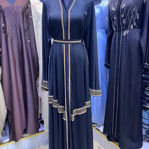 Best Selling Umbrella <b>Abaya</b> Modest Dubai Beaded Sequined Long Sleeve Muslim Traditional Handmade Wedding Women Breathable V Neck - Product Image 1