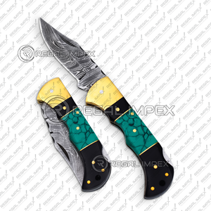 Couteau pliant artisanal en acier au carbone à pointe tombante, manche en bois, outil EDC, 7,5 pouces, pour le camping, la sculpture, cadeau pour père, Regal Impex - Product Image 6
