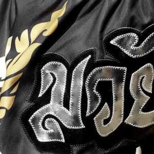 ผู้ผลิตกางเกงมวยไทยแบบสั่งทำ OEM กางเกงคิกบ็อกซิ่งเอวสูงผ้าซาติน ขายส่งจำนวนมากจากโรงงาน - Product Image 5