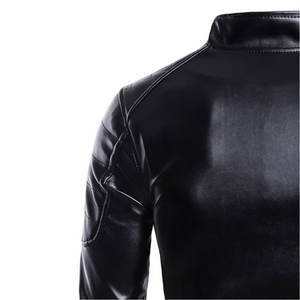 Blouson en cuir noir personnalisé pour homme, entièrement matelassé avec diamants, style motard, coupe ajustée, en véritable peau d'agneau, manteau de motard de luxe rembourré - Product Image 5