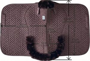 Almohadilla de salto ecuestre con ribete de piel de oveja, forro de lana de cordero, diseño cuadrado para equitación, tamaño personalizable - Product Image 6