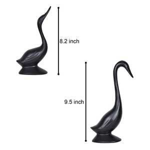 Ensemble de 2 figurines de cygne traditionnelles en aluminium, sculptées à la main, décor artistique pour table, salon, chambre à coucher - Product Image 6