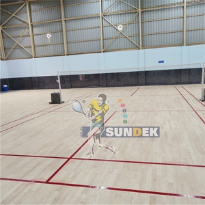 Sundek Kiln Dried Hardwood Wood Flooring <b>Badminton</b> Court Cushion Base with Shock Absorption - Product Image 5