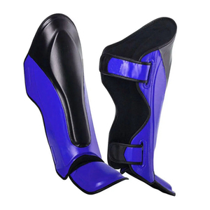 Espinilleras de Boxeo Unisex de Cintura Alta y Forma Recta, 1 cm, Cuero PU, Forro de Poliéster, Etiqueta Personalizable para Entrenamiento de Artes Marciales - Product Image 3